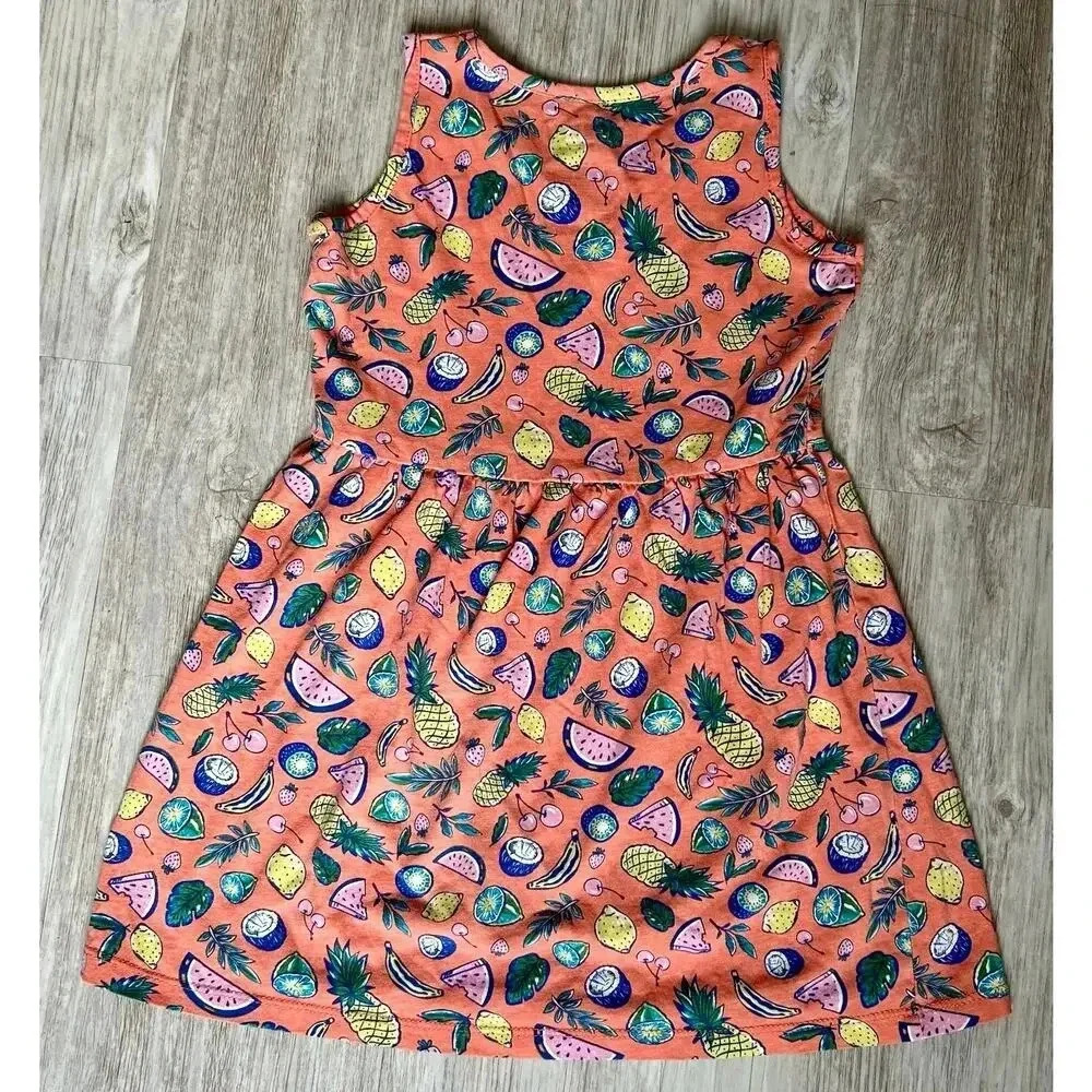 Monkey Bars | Baby Toddler Girls Kids Summer Fruit Print Dress | 4